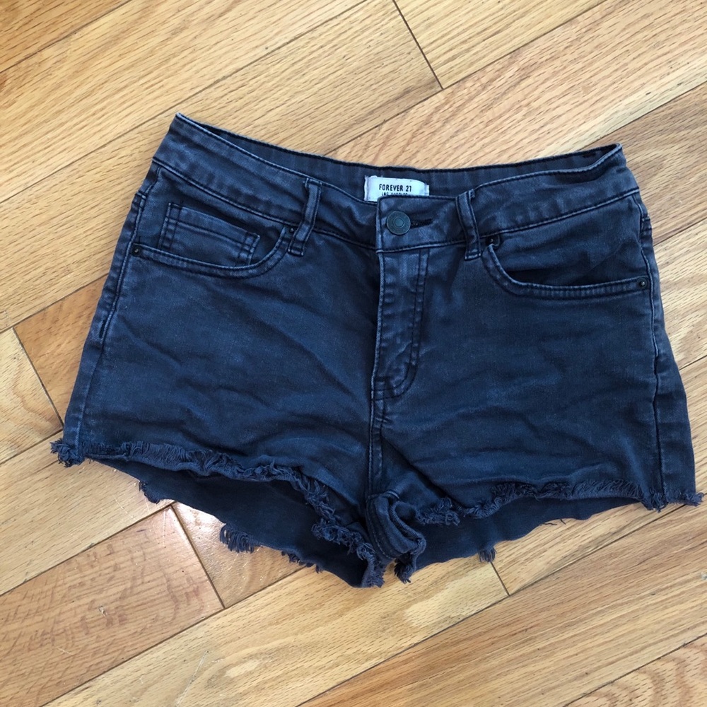 Black jean shorts